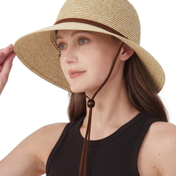 Accessories - 2XL/XL/L/M/S Womens Straw Hat,Wide Brim Sun Protection Beach Hats,UPF 50+ Floppy